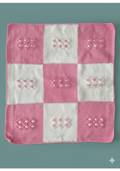 El Örgüsü 5’li Bebek Seti – Hırka, Yelek, Patik, Atkı ve Battaniye |