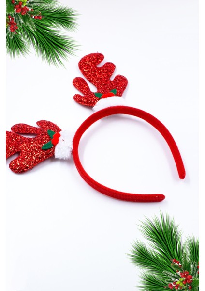 Simli Kırmızı Renk Kız Çocuk Yılbaşı Tacı modelleri