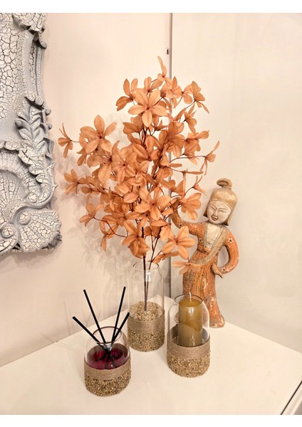 El Yapımı 3’lü Cam Dekor Seti – Mumluk, Oda Kokusu ve Vazolu Çiçek | Doğal Jüt Kaplı Dekoratif Ev Aksesuarı fiyatları