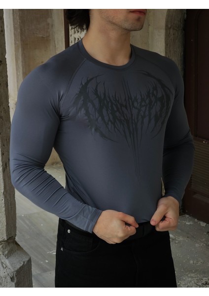 Ezekiel - Uzun Kollu Compression T-Shirt (Füme)