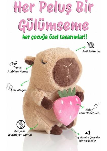 Capybara Çilek Seri 35 cm - Koleksiyon & Yumuşacık modelleri