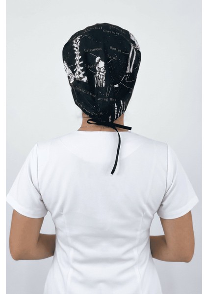 Unisex Iskelet Desenli Doktor Hemşire Radyoloji Ortopedi Cerrahi Saç Bonesi modelleri