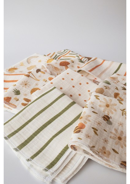 10'lu Desenli Müslin Bebek Ağız Mendili %100 Pamuk 25X25 cm fiyatları
