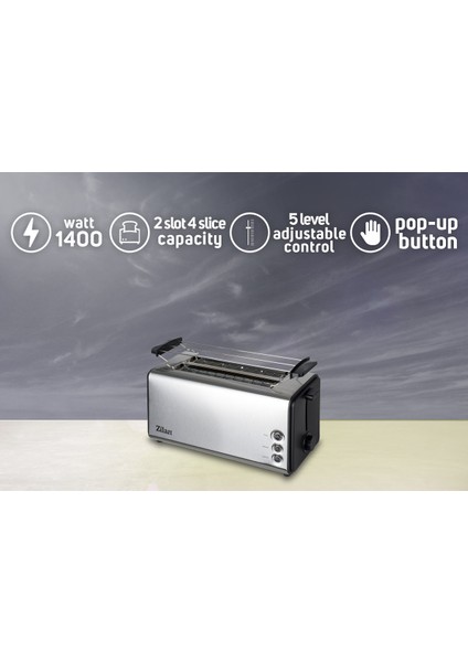 ZLN2720 4 Dilim Xl Ekmek Kızartma Makinesi | 1400W | Yeniden Isıtma ve Buz Çözme Özellikli fiyatları