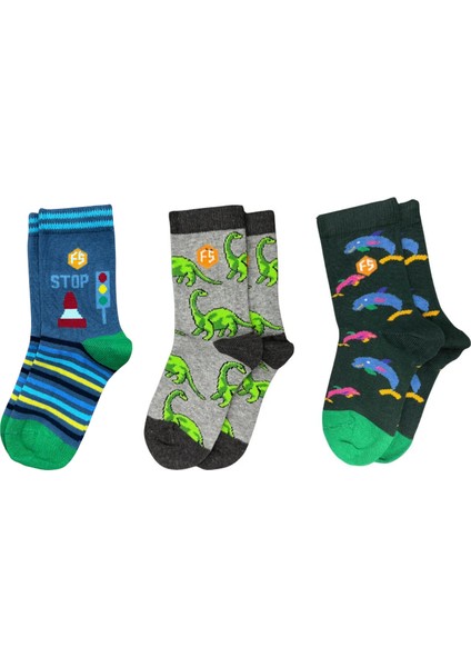 Erkek Çocuk Renkli Desenli Günlük Pamuklu Dikişsiz Çorap fiyatları