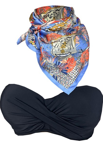 Scarf Blue Tiger Fular 70*70 cm