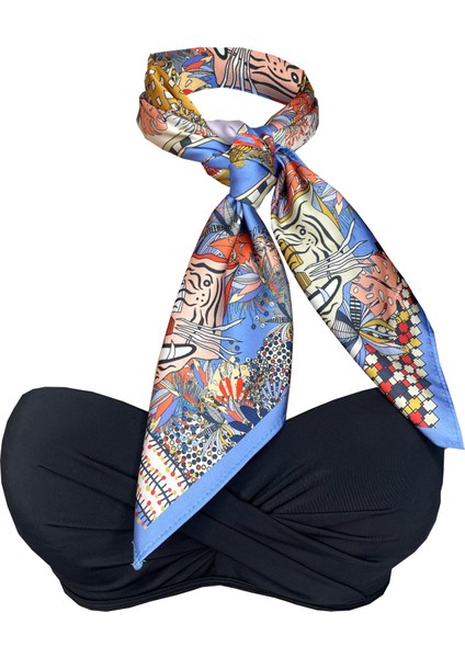 Scarf Blue Tiger Fular 70*70 cm fırsatları