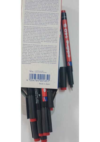 edding 140s kırmızı cd asetat kalemi 2li set