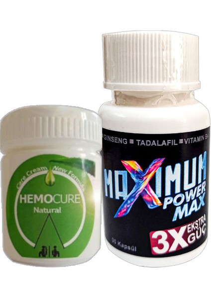 Cream 50 ml Özel Karışıım Krem + Maximum Power Max Erkeklere Özel 30 Lu 3 Özellikli Kapsüller