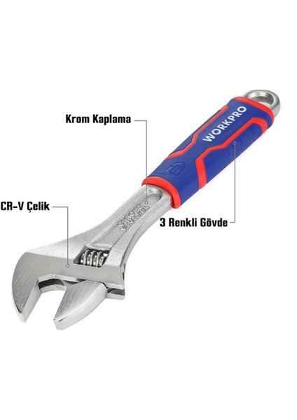 WP272012 250MM Cr-V Profesyonel Kurbağacık Anahtar fiyatları