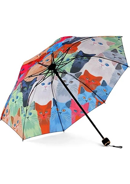 Yarasa Model 8 Telli Kedi Desenli Manuel Şemsiye fiyatları