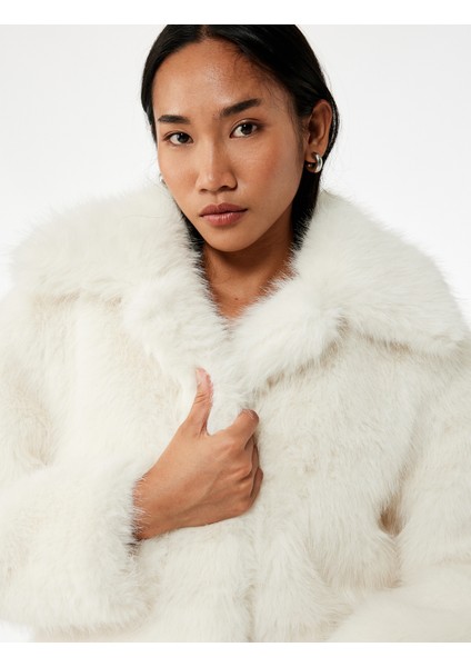 Suni Kürk Mont Uzun Kollu Crop