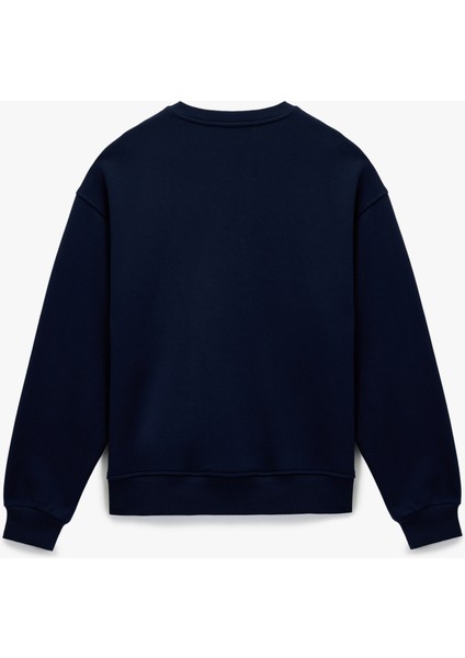 Uzun Kollu Bisiklet Yaka Köpek Baskılı Oversize Sweatshirt fiyatları