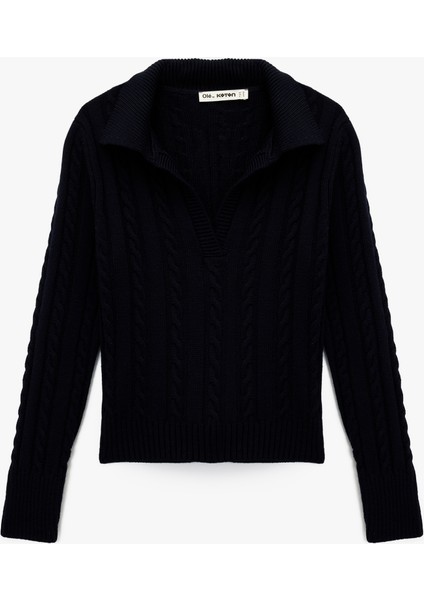 Polo Yaka Uzun Kollu Triko Kazak