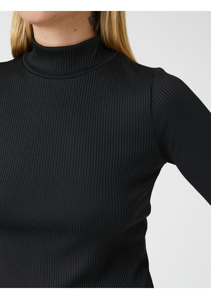 Boğazlı Yaka Ribanalı Kazak Slim Fit indirimleri