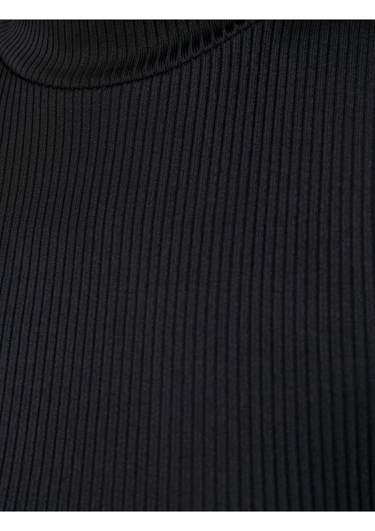 Boğazlı Yaka Ribanalı Kazak Slim Fit