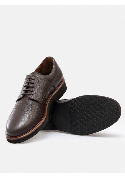 Ayakkabı Kahverengi Hakiki Floater Deri El Yapımı Kalın Tabanlı Derby Erkek Ayakkabı fiyatları