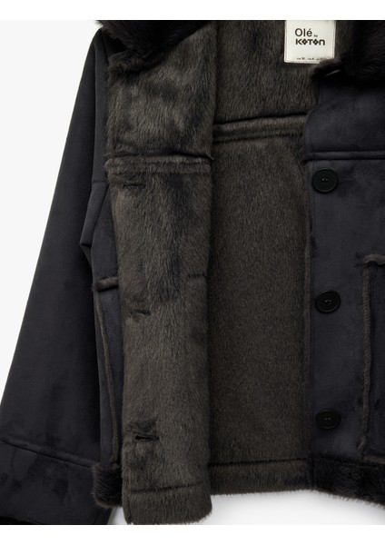 Uzun Kollu Düğmeli Gömlek Yaka Ceket fırsatları