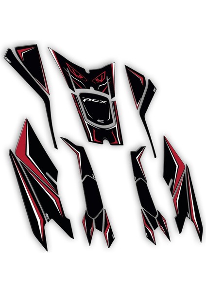 Honda Pcx 125 / 150 2025 Uyumlu Full Tank Pad Seti Kırmızı fiyatları