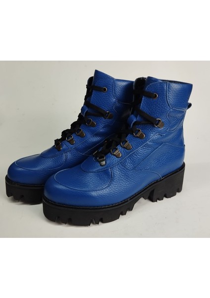Kadın Hakiki Deri Eva Taban Mavi Floter Bot modelleri