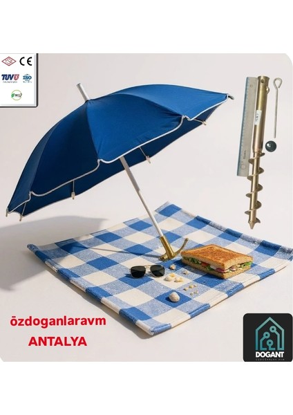 Demir Plaj Bahçe Şemsiye Yer Kazık 48 cm