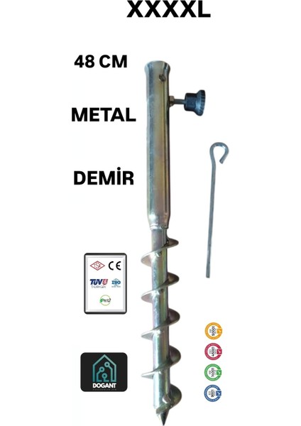 Demir Plaj Bahçe Şemsiye Yer Kazık 48 cm fiyatları