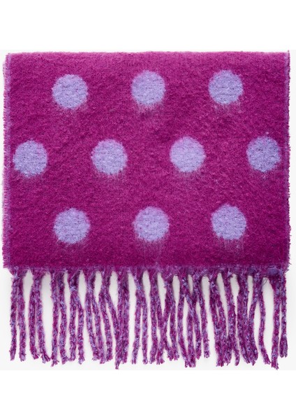 Puantiyeli Püsküllü Yumuşak Dokulu Uzun Atkı fiyatları