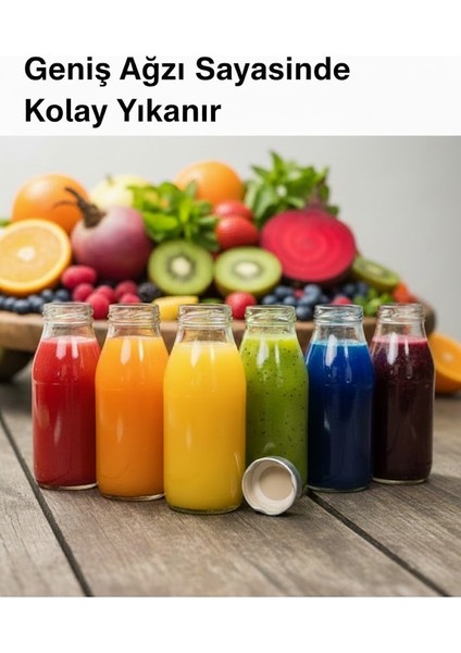 6 Adet Boş Cam Ginger Shot Şişesi Sızdırmaz Metal Kapak Geniş Ağızlı Meyve Suyu Kavanoz Şişe 6X100ML