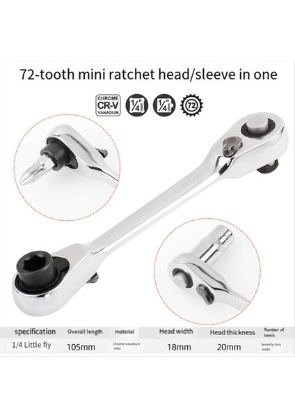 Mini 1/4 Inç Çift Uçlu Hızlı Soket Cırcır Anahtarı Çubuk Tornavida Bit Aracı Cırcır Sapı Anahtarı Alet Parçaları Içerir (Yurt Dışından) indirimleri
