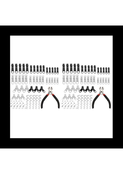 170PCS Fermuar Onarım Kiti Zip Kaydırıcı Kurtarma Fermuarları Yedek Ceket Giysileri Çanta Çadır Düzeltme Pense Dikiş Iğne Işi Aracı (Yurt Dışından)