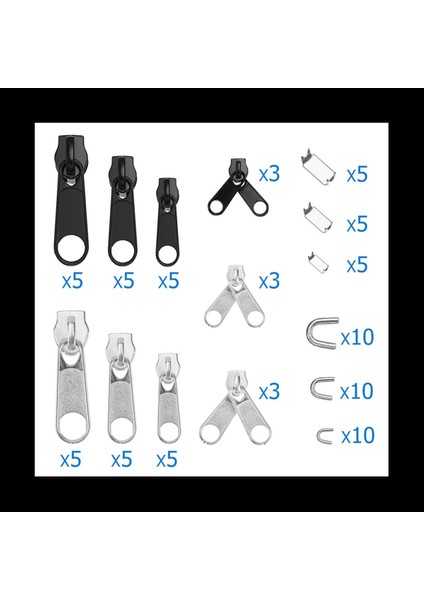 170PCS Fermuar Onarım Kiti Zip Kaydırıcı Kurtarma Fermuarları Yedek Ceket Giysileri Çanta Çadır Düzeltme Pense Dikiş Iğne Işi Aracı (Yurt Dışından) fiyatları