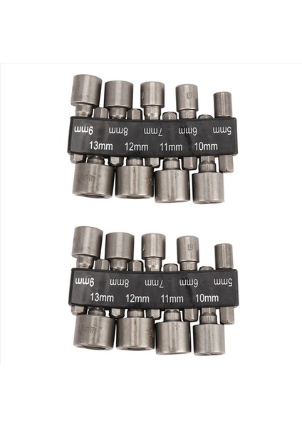 18PCS/SET 5MM-13MM 1/4inch Dıy Hex Shank Socket Sleeve Nozullar Somun Sürücü Bit Set Matkap Bit Adaptörü Ahşap Işleme Aracı (Yurt Dışından)