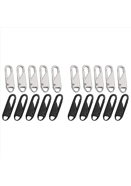 Metal Yedek Fermuar (20 Adet) Zip Onarımı Için Metal Sekmeler Kıyafetler Bagaj Bavul Sırt Çantası Dıy Zanaat Için (Yurt Dışından)