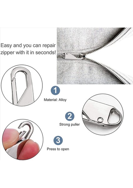 Metal Yedek Fermuar (20 Adet) Zip Onarımı Için Metal Sekmeler Kıyafetler Bagaj Bavul Sırt Çantası Dıy Zanaat Için (Yurt Dışından) modelleri