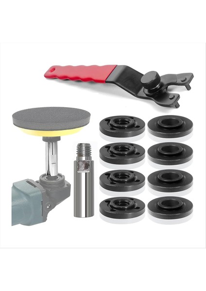 8 Parçalı 5/8 Inç-11 Flanş Somun Kiti Öğütücü Ayarlanabilir Anahtarlı Açılı Öğütücü Uzatma Şaft Konektörü (Yurt Dışından)
