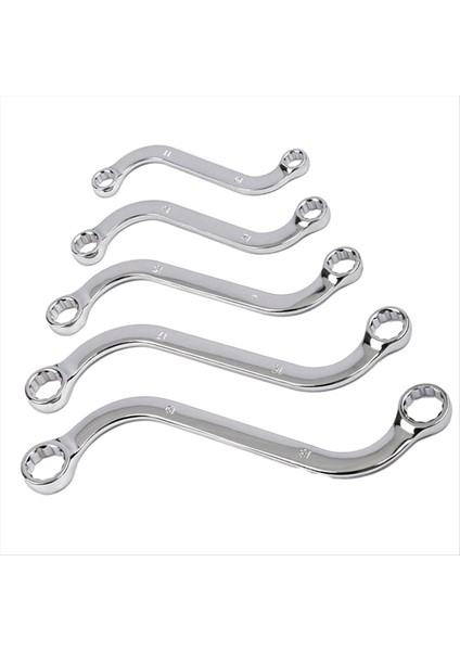 5pcs S-Tipi Anahtar Seti Çift Anahtar 12 Noktalı Anti-Rasta Halka Anahtarı Çift Kafa Kutusu Kombinasyonu Araba Onarım Aracı Için Set (Yurt Dışından)