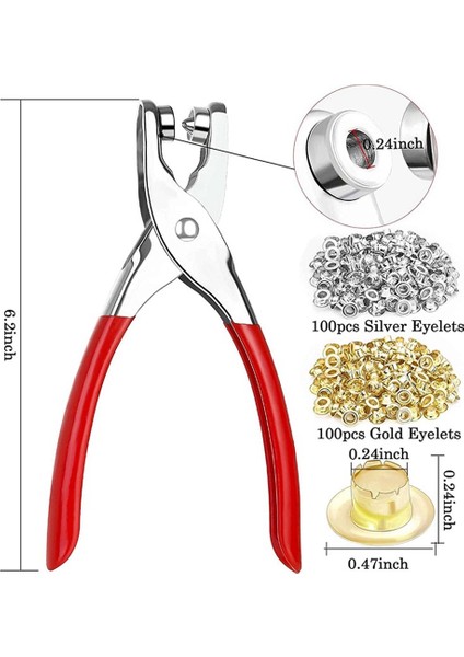 401PCS 1/4inch 6mm Grommet Yüzel Penseli Kiti Altın ve Gümüşte 400 Metal Kumsezli Grommet Tool Kit Eyel Grommans (Yurt Dışından) fiyatları