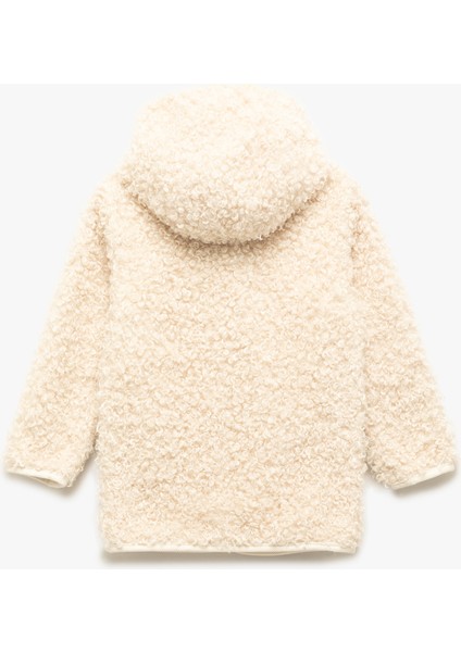 Uzun Kollu Cep Detaylı Kapşonlu Peluş Mont fiyatları