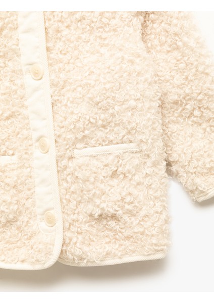 Uzun Kollu Cep Detaylı Kapşonlu Peluş Mont modelleri