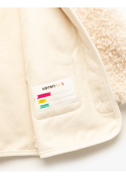 Uzun Kollu Cep Detaylı Kapşonlu Peluş Mont fırsatları