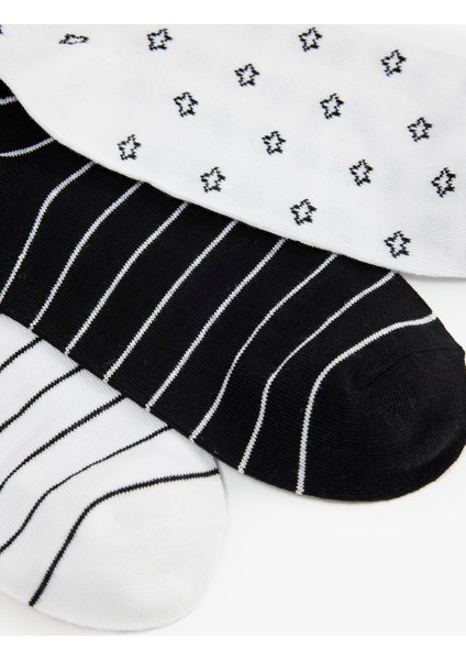 Yıldız Desenli Pamuklu 3'lü Soket Çorap Seti modelleri