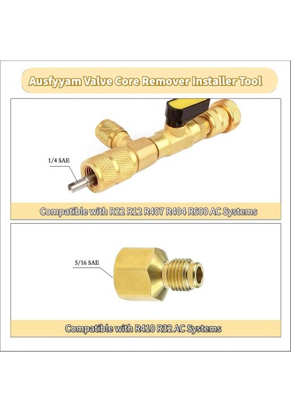 Valf Çekirdek Çıkarma Takma Aracı ve Hvac Servis Anahtarı Seti Bit Adaptörlü Soğutma Anahtarı 10 Pcs Valf Çekirdeği (Yurt Dışından) indirimleri