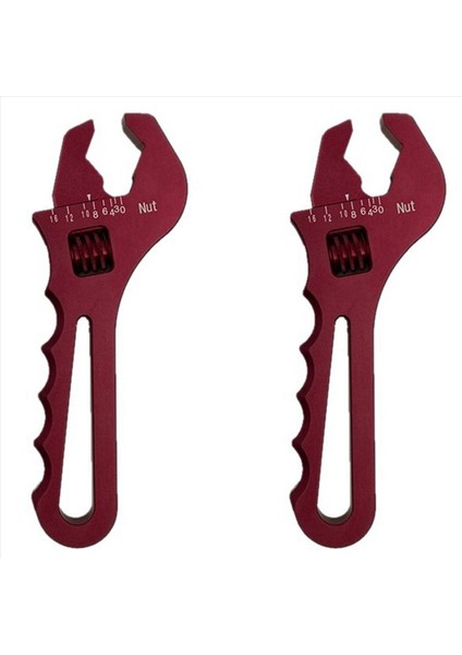 2x Ayarlanabilir Anahtar Bir Anahtar Alüminyum Anahtar Hortum Takma Aracı Alüminyum Spanner An3 -AN16 - Kırmızı (Yurt Dışından)