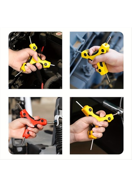 Katlanır Altıgen Yıldız Anahtar Cr-V Çelik Taşınabilir Tornavida Aleti Metrik Katlanır Altıgen Anahtar Kiti Kırmızı (Yurt Dışından) indirimleri