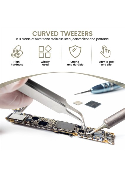 Vetüs Anti-Statik Kavisli Uç Cımbız Forseps Pense Onarım El Alet Seti (Yurt Dışından) fırsatları