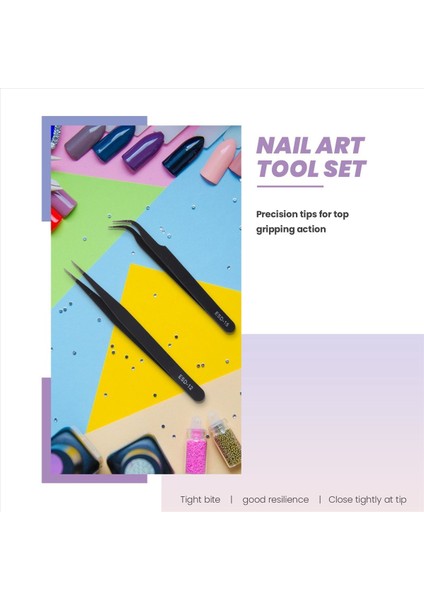 Çivi Art Rhinestones Kirpikleri Uzatma Düz ve Kavisli Cımbız Araç Set-Siyah (Yurt Dışından) fırsatları