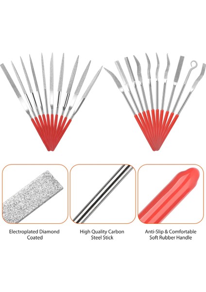 20 Elmas Iğne Dosyası Seti Mini Elmas Dosya Takı El Dosyaları Diş Dosya Aracı Seti (Yurt Dışından) indirimleri