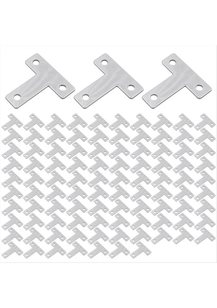 100PCS Düz Tee Tamir Plakası Paslanmaz Çelik T Braketler Düz Köşe Parantezleri Ahşap Için Çoklu Delikler Köşe Direği (Yurt Dışından)