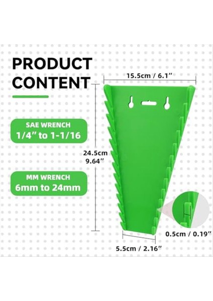 4 Pack Manyetik Anahtar Organizer Aracı Tepsisi Premium Anahtar Tutucuları Sae (1/4-1/16INCH) ve Metrik (6MM-24MM) (Yurt Dışından) modelleri