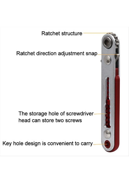 Mini Cırcır Anahtarı 1/4 Inç Sürücü Soketi Altıgen Tornavida Biti Çift Kafa Cırcır Anahtarı Iki Bit Başlık Düz (Yurt Dışından) fırsatları